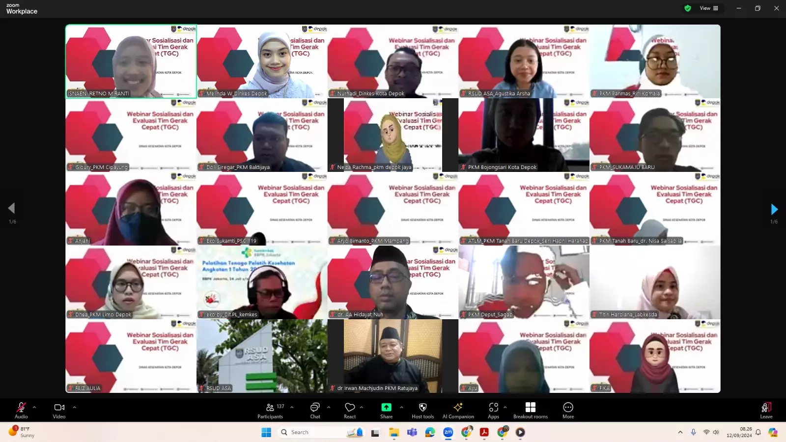 TGC Depok Harus Tanggap Terhadap Suatu Wabah Penyakit
