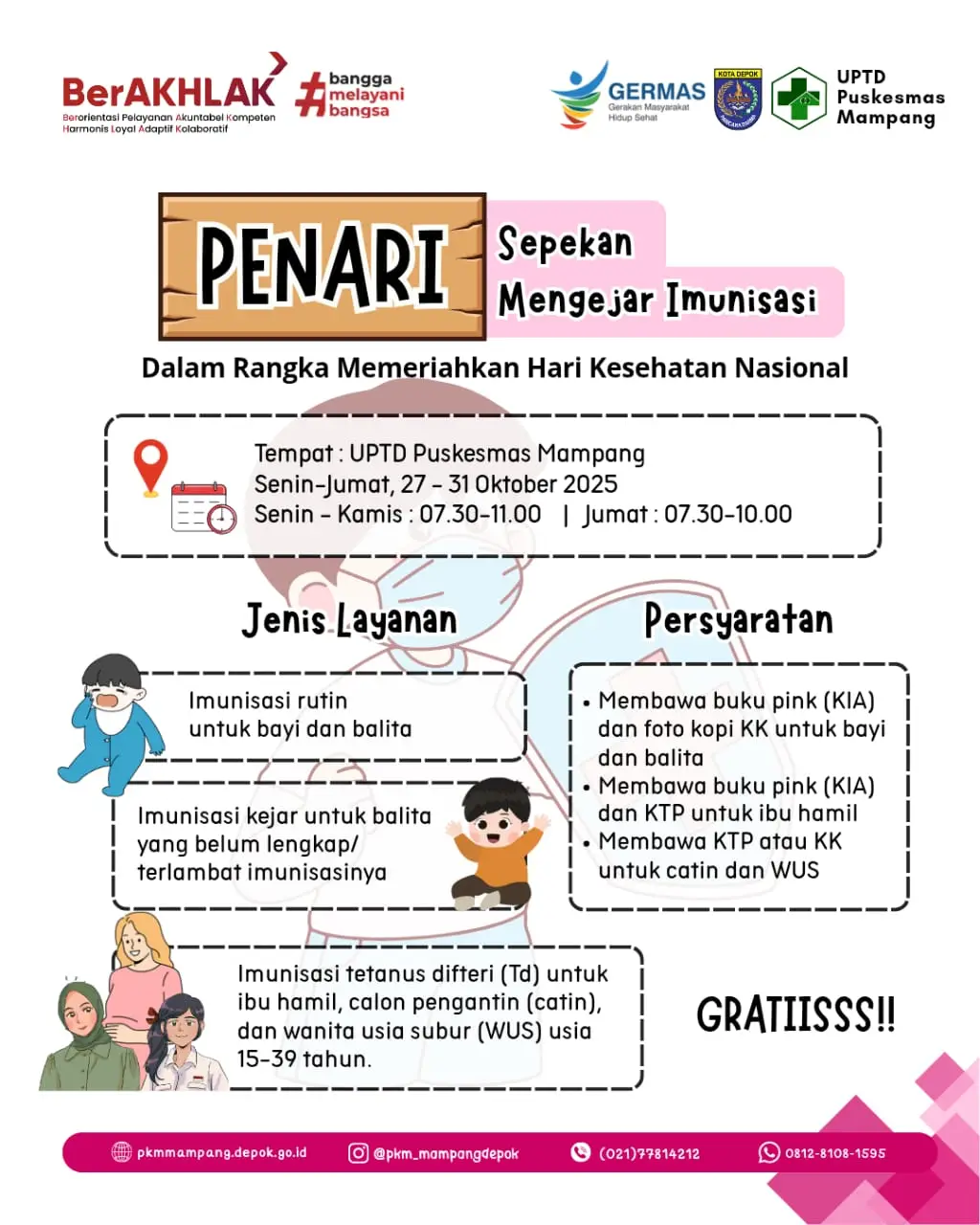 Lewat PENARI, Puskesmas Mampang Ajak Warga Lengkapi Imunisasi