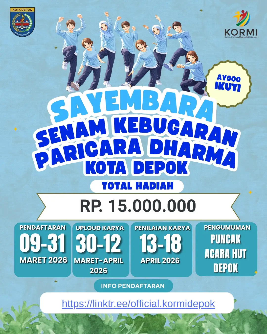 Sayembara Koreo Senam Paricara Dharma, KORMI Depok Ajak Warga Aktif Bergerak