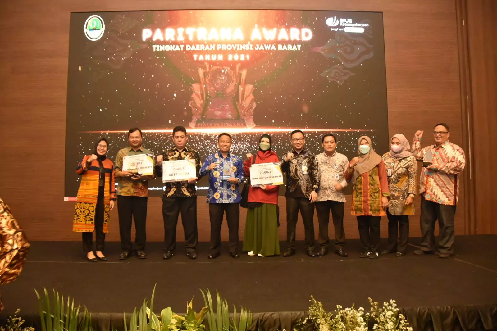 Kota Depok Raih Juara Ketiga Paritrana Award 2022