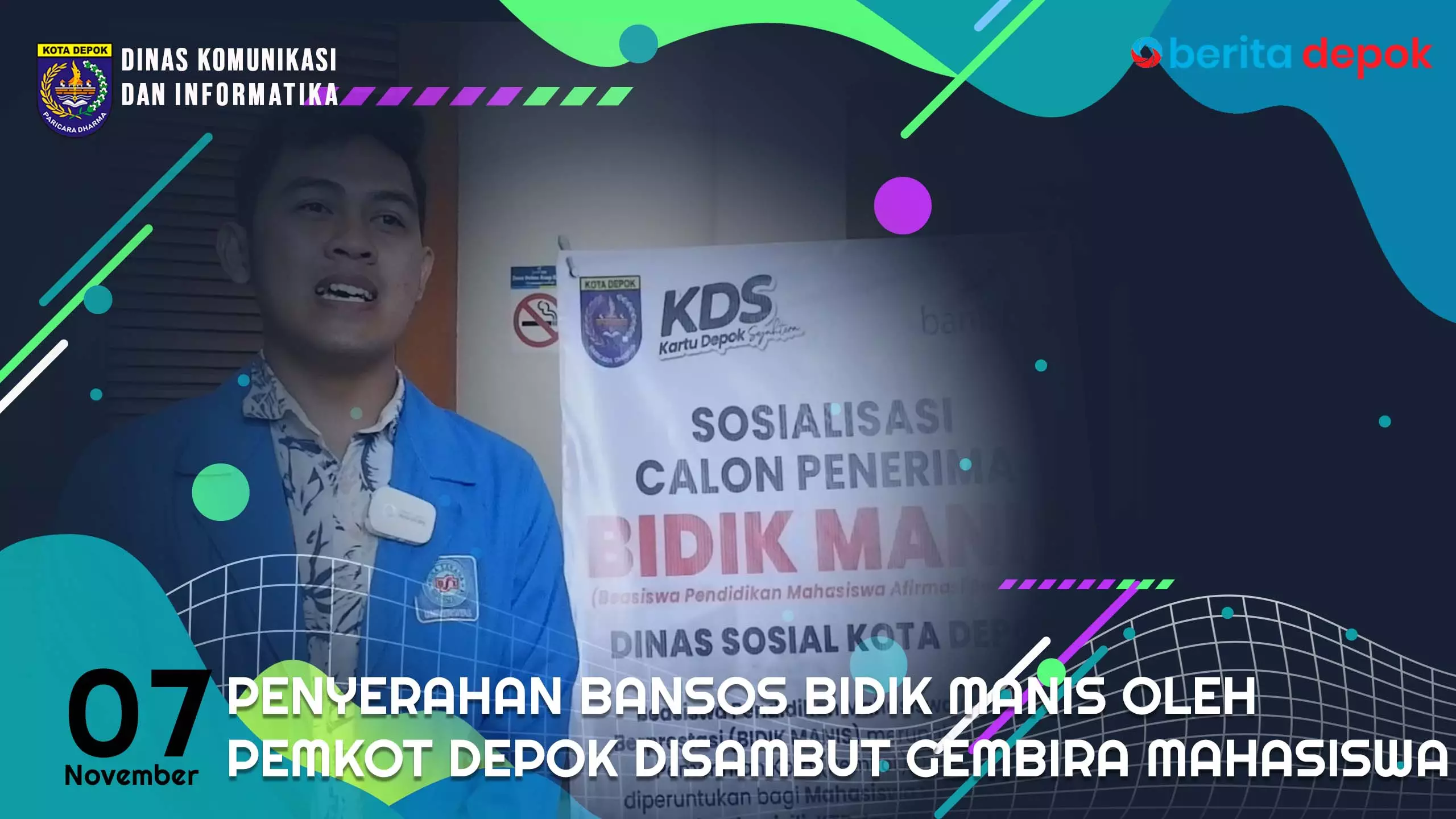 Video: Penyerahan Bansos Bidik Manis Oleh Pemkot Depok Disambut Gembira Mahasiswa