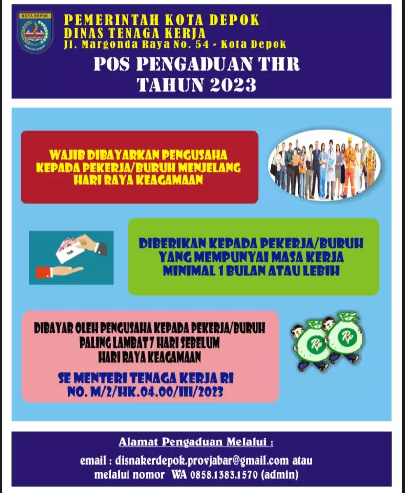 Disnaker Siap Terima Laporan Pengaduan THR
