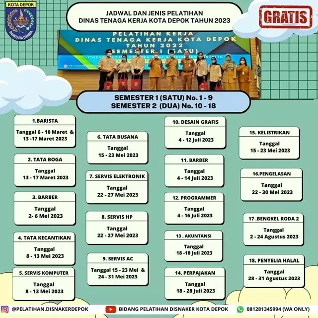 Disnaker Depok Buka 18 Jenis Pelatihan Kerja Tahun Ini
