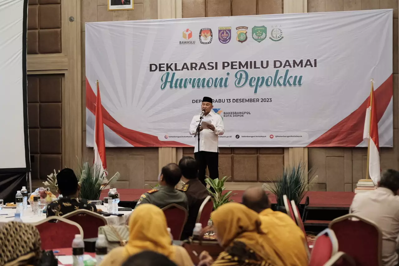 Wali Kota Hadiri Deklarasi Pemilu Damai Harmoni Depokku