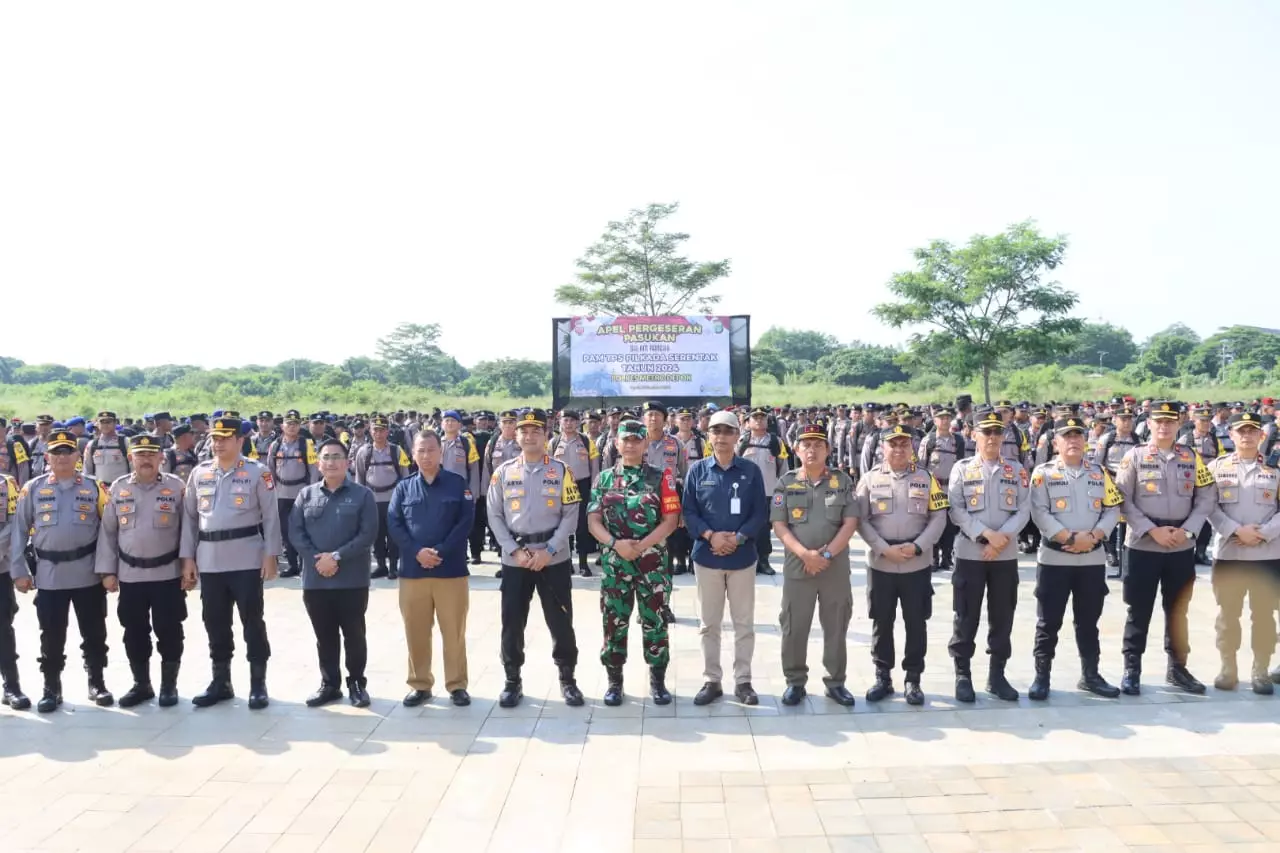 Polres Metro Depok Gelar Apel Pergeseran Pasukan PAM TPS, 1.198 Personel Gabungan Disiagakan