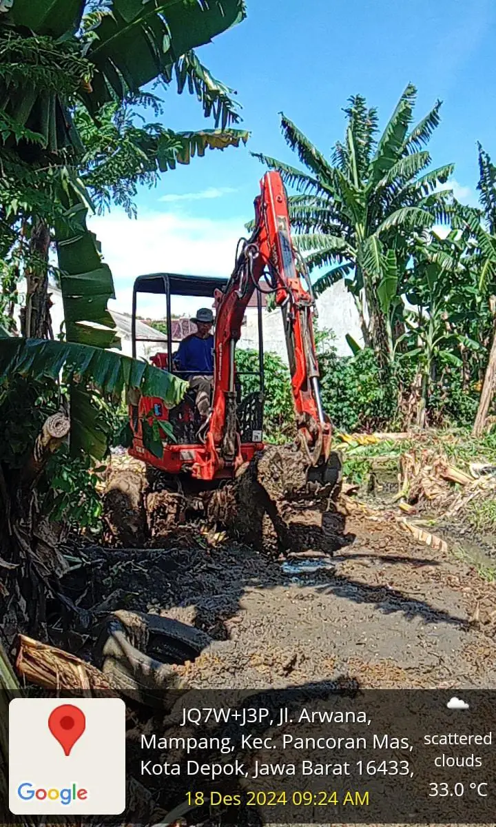 Turunkan Alat Berat, Normalisasi Saluran Mampang Ditarget Rampung Hari Ini